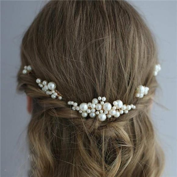YERTTER Bohemian Vintage Pearls Jewelry Set Hair Comb Wedding Hair Accessories main image 3